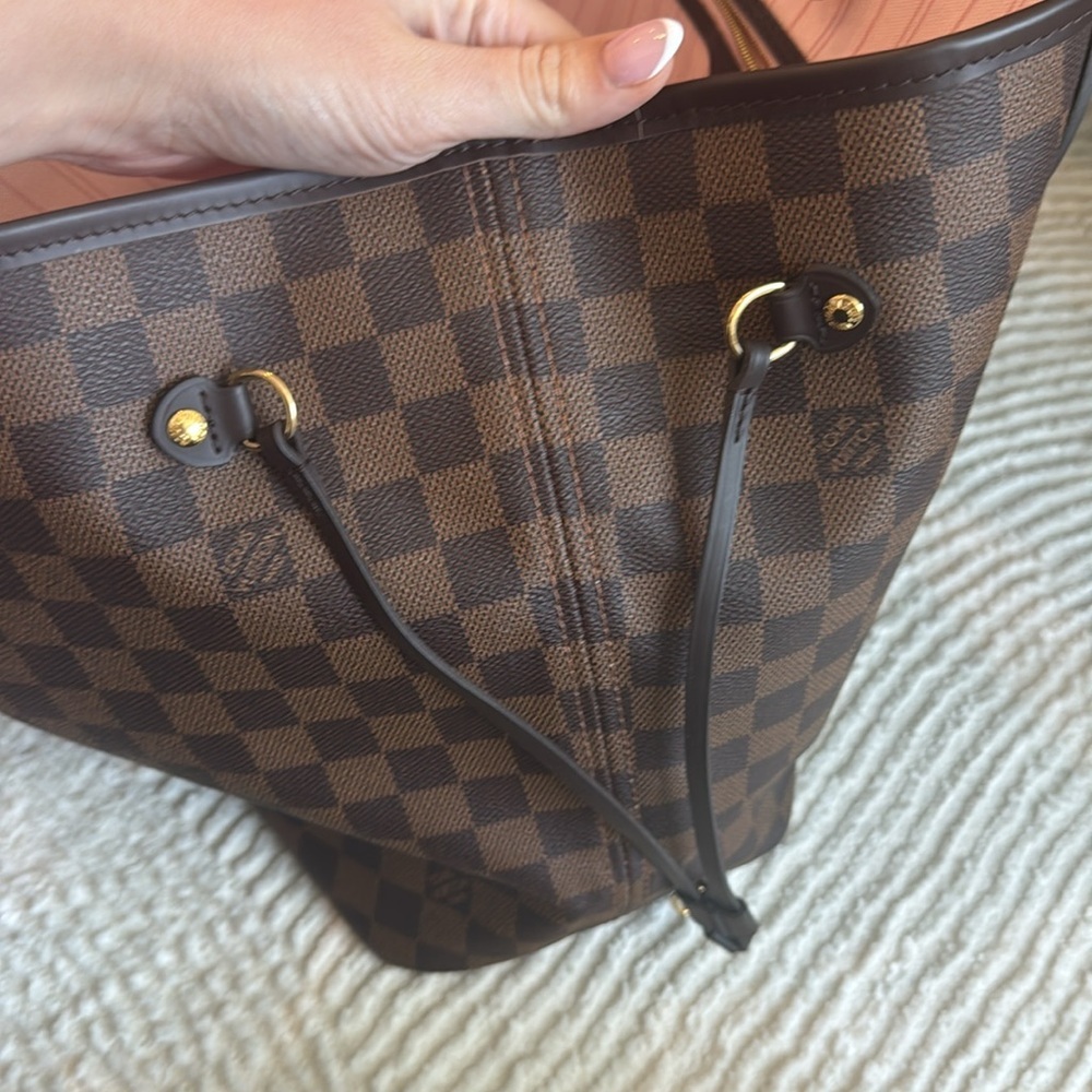 LOUIS VUITTON NEVERFULL DAMIER EBENE ROSE BALLERINE MM TOTE - Picture 7 of 12